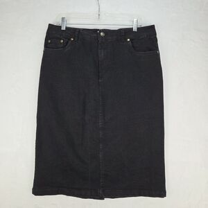 Women Within Black Denim Pencil Skirt Plus Size 12W